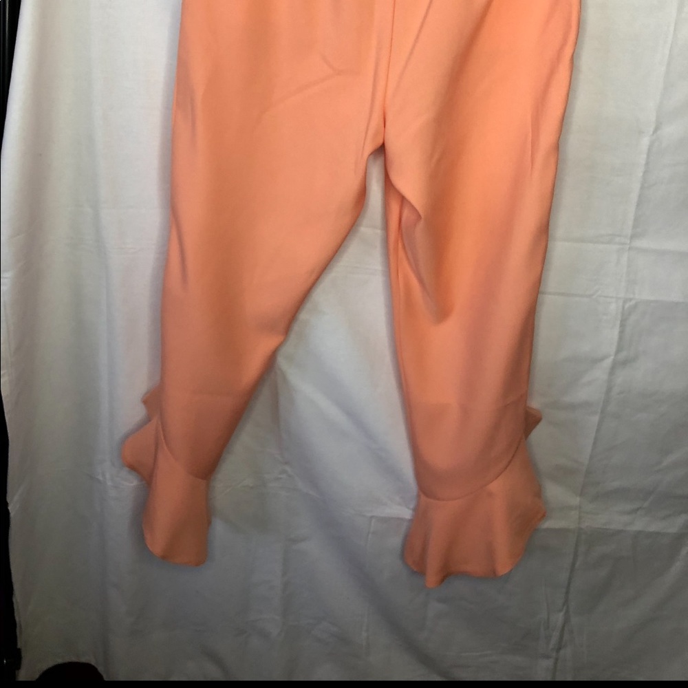 Peach Ruffle Ankled Pants - Picture 9 of 9